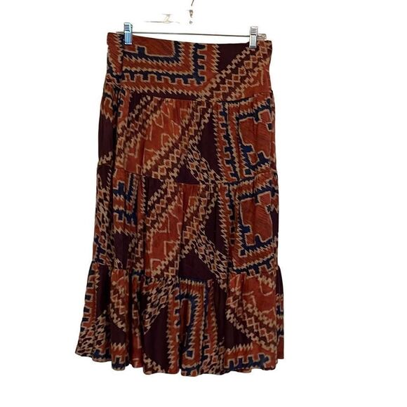 Chaps Rust Tiered Skirt - PM - Picture 1 of 5